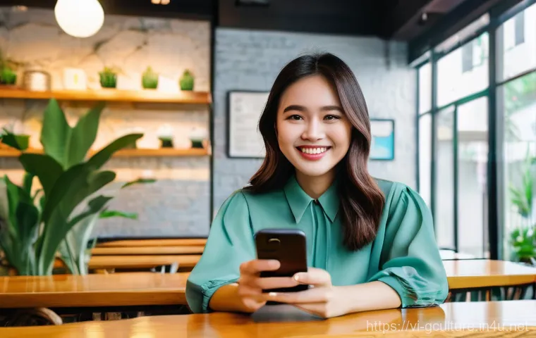 인터넷과 글로벌 커뮤니티 - **Prompt 1: Modern Vietnamese Social Media Creator**
    A cheerful young Vietnamese woman, in her e...