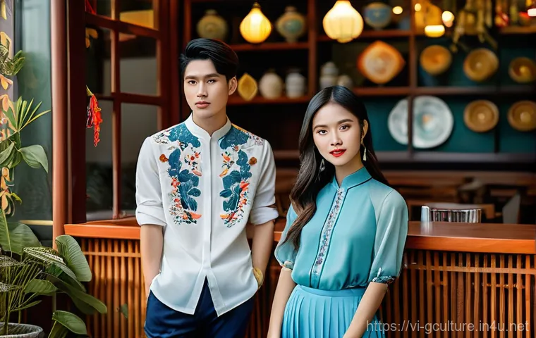 문화적 정체성과 글로벌화 - **Prompt:** A vibrant, bustling Vietnamese street food market scene at dusk. In the foreground, a yo...